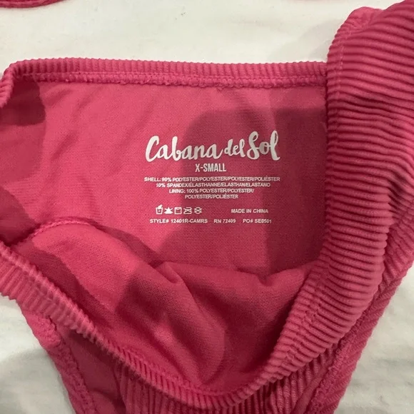 Pink Ribbed Bikini Set - Picture 2 of 3